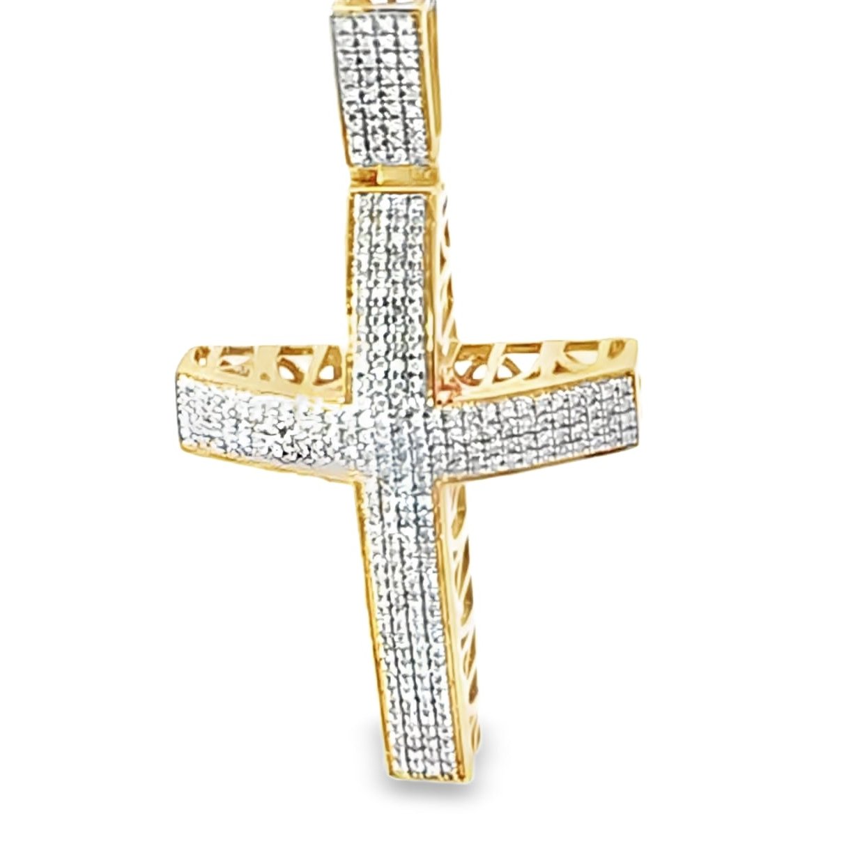 Micro Pave Cross Pendant 0.6 Ct. 10K Yellow Gold
