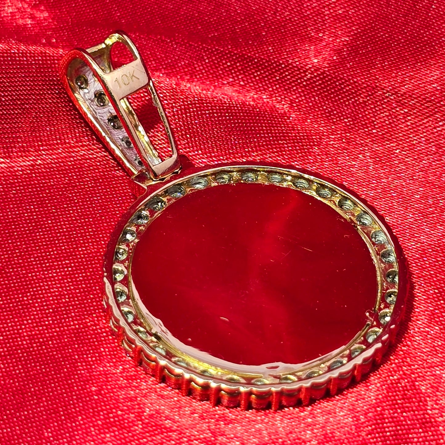 10k Yellow Gold Diamond Memory Frame Pendant 0.75 ctw