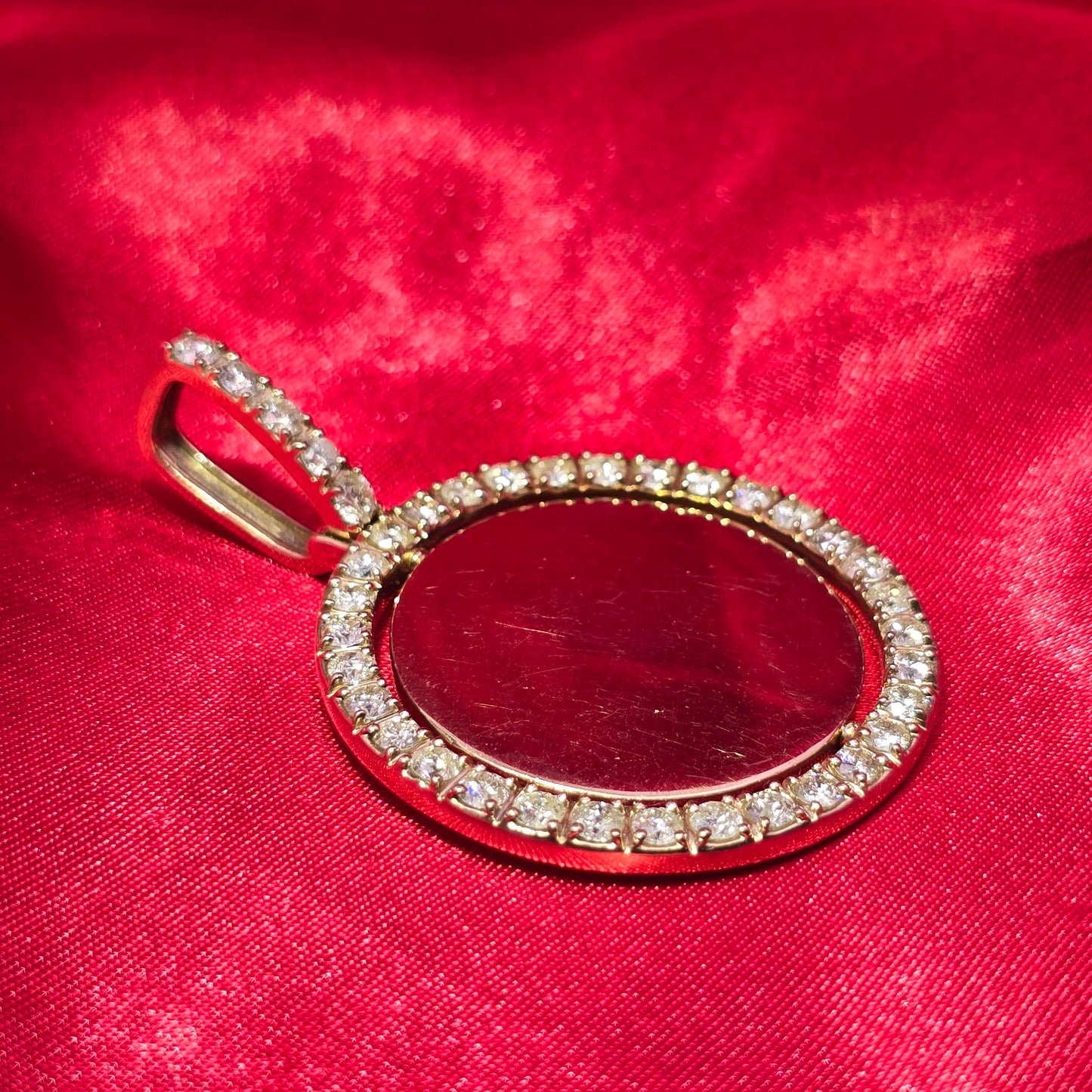 10k Yellow Gold Diamond Double-Sided Memory Pendant 5.50 ctw