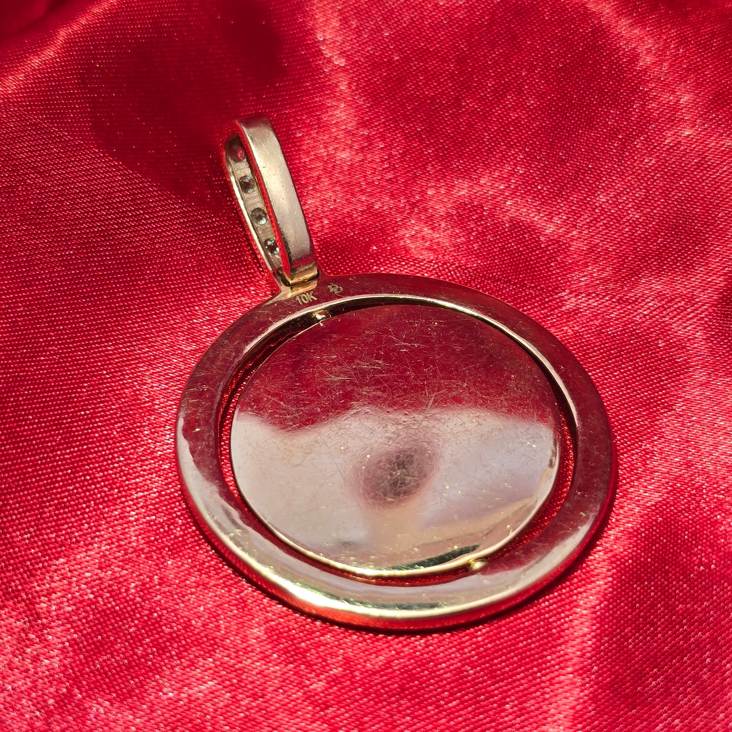 10k Yellow Gold Diamond Double-Sided Memory Pendant 5.50 ctw