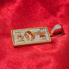 Dollar Bill Pendant 0.45 ctw Diamond 10K Yellow Gold