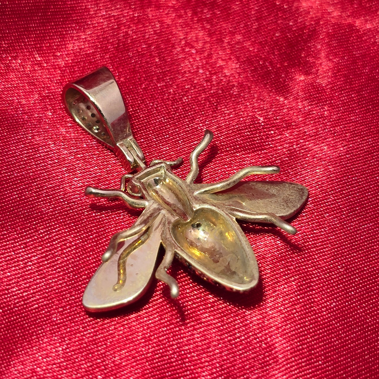 10k Yellow Gold Diamond Iced Bee Pendant 1.25 ctw