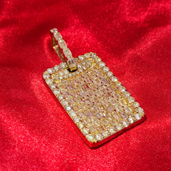 Baguette Tag Diamond Pendant 7 ct. 10K Yellow Gold