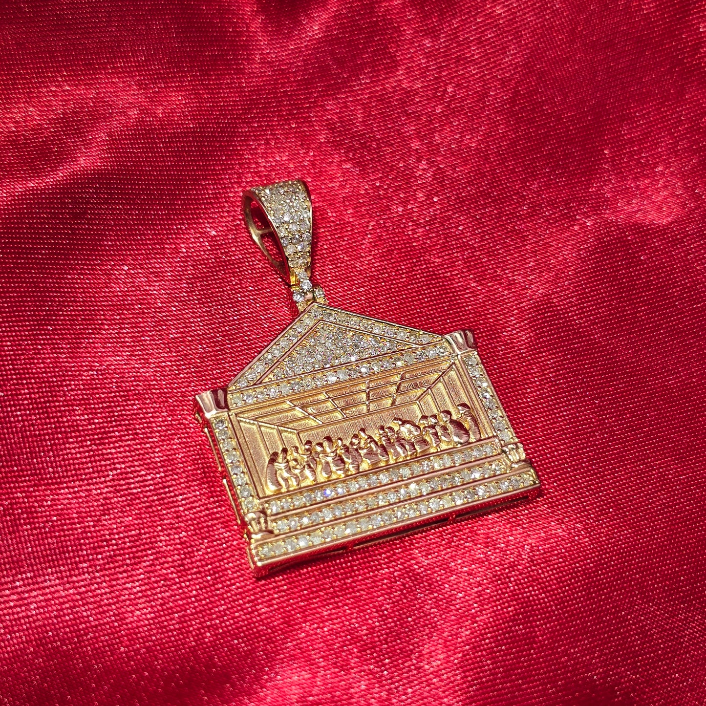 10k Last Supper Pendant with Diamond Detailing 1.25ctw Diamond