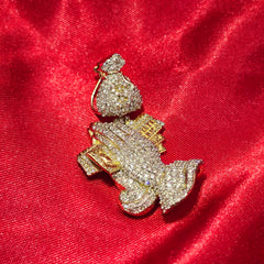 Praying Hands Pendant 2.00 ct. Diamond 10K Yellow Gold