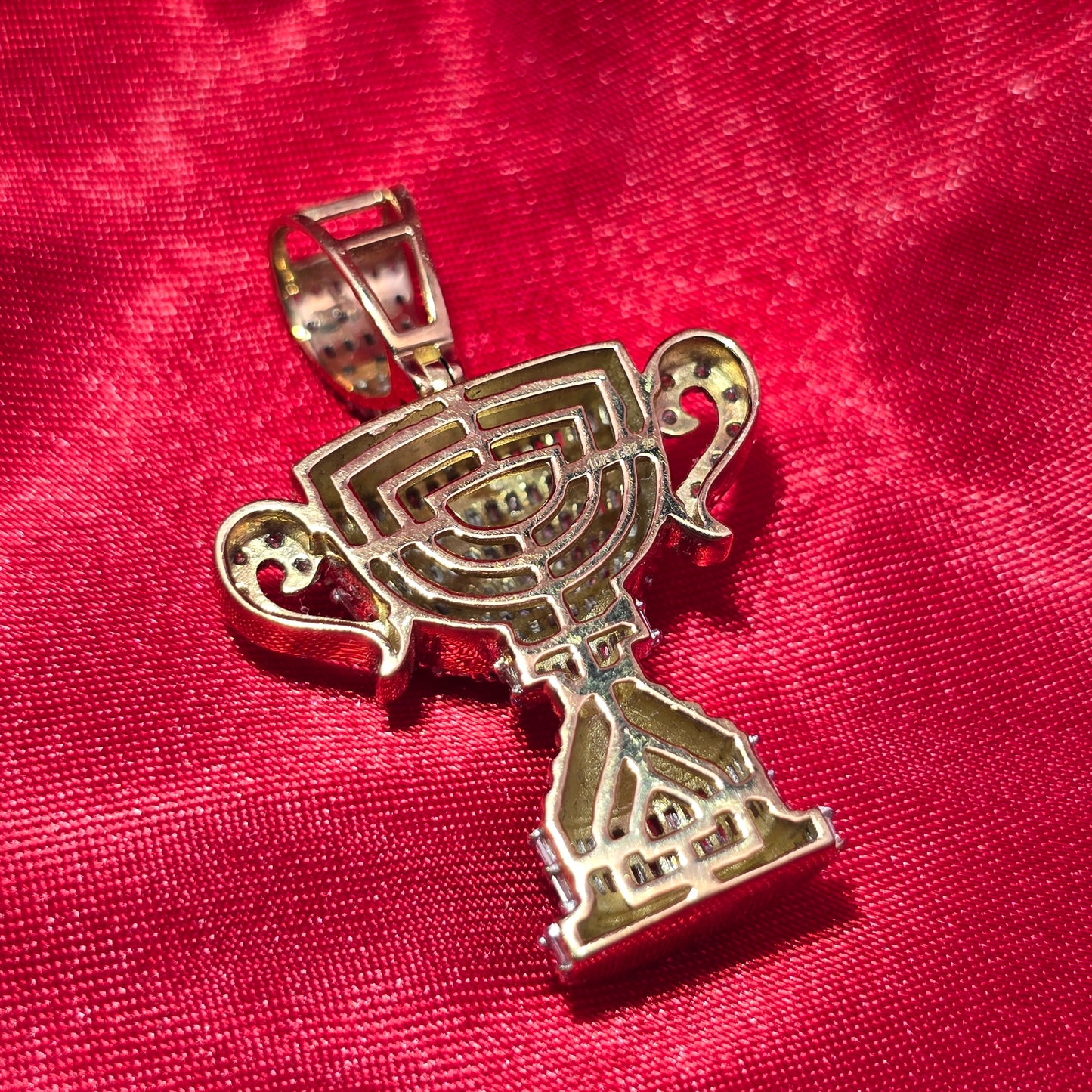 10k Yellow Gold Diamond Champion Cup Pendant 1.62 ctw
