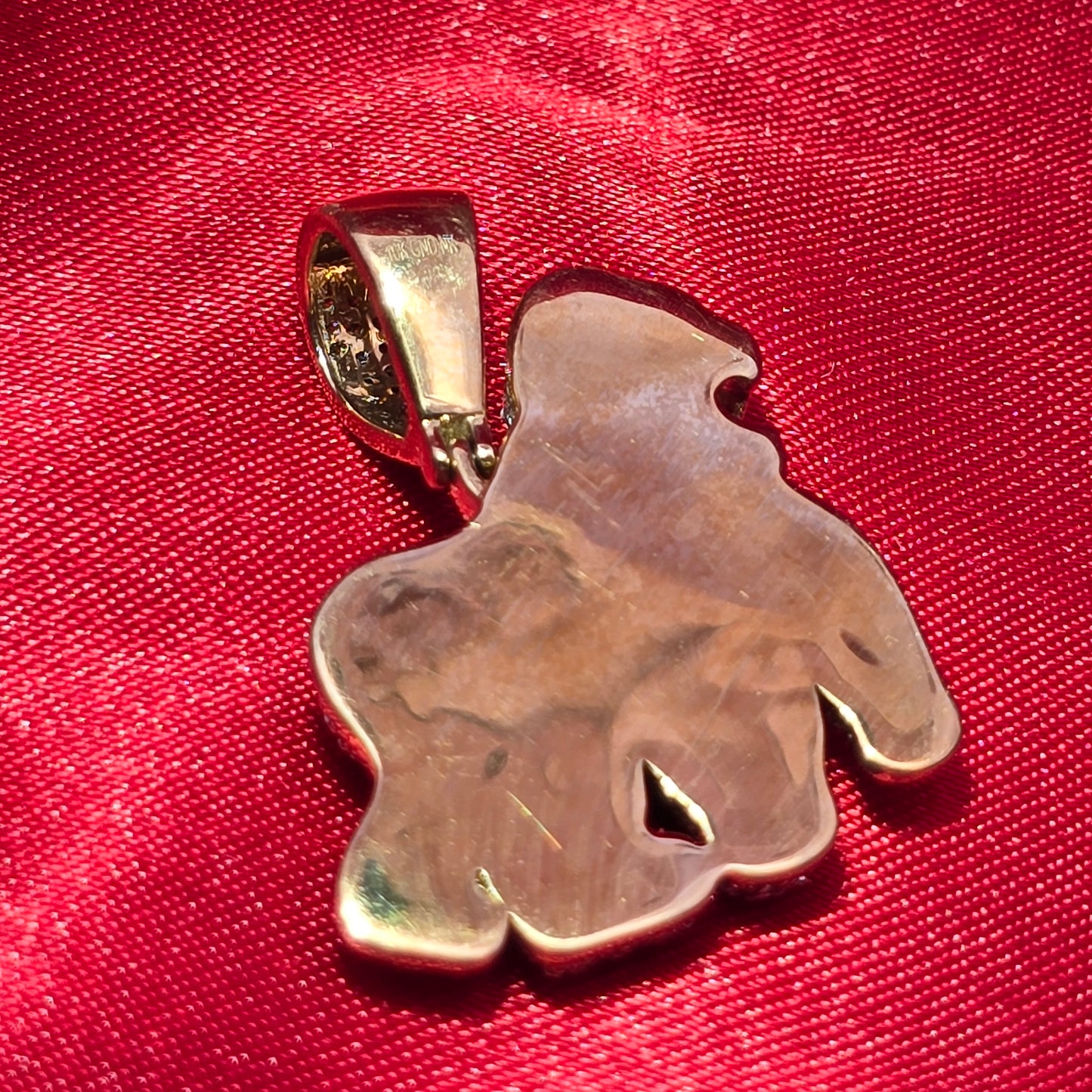 10k Yellow Gold Diamond Gorilla Pendant 1 3/4 ctw