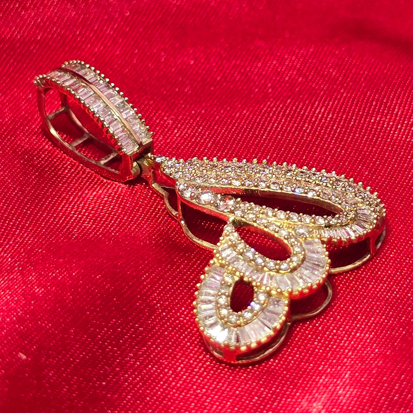 10k Yellow Gold Diamond Allah Pendant 2.25 ctw