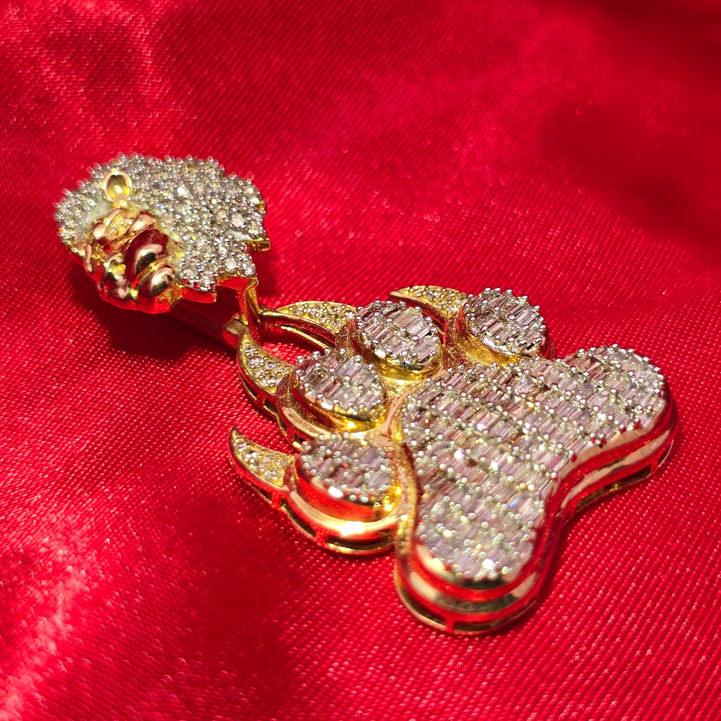 10k Yellow Gold Diamond Paw Pendant 3.0 ctw
