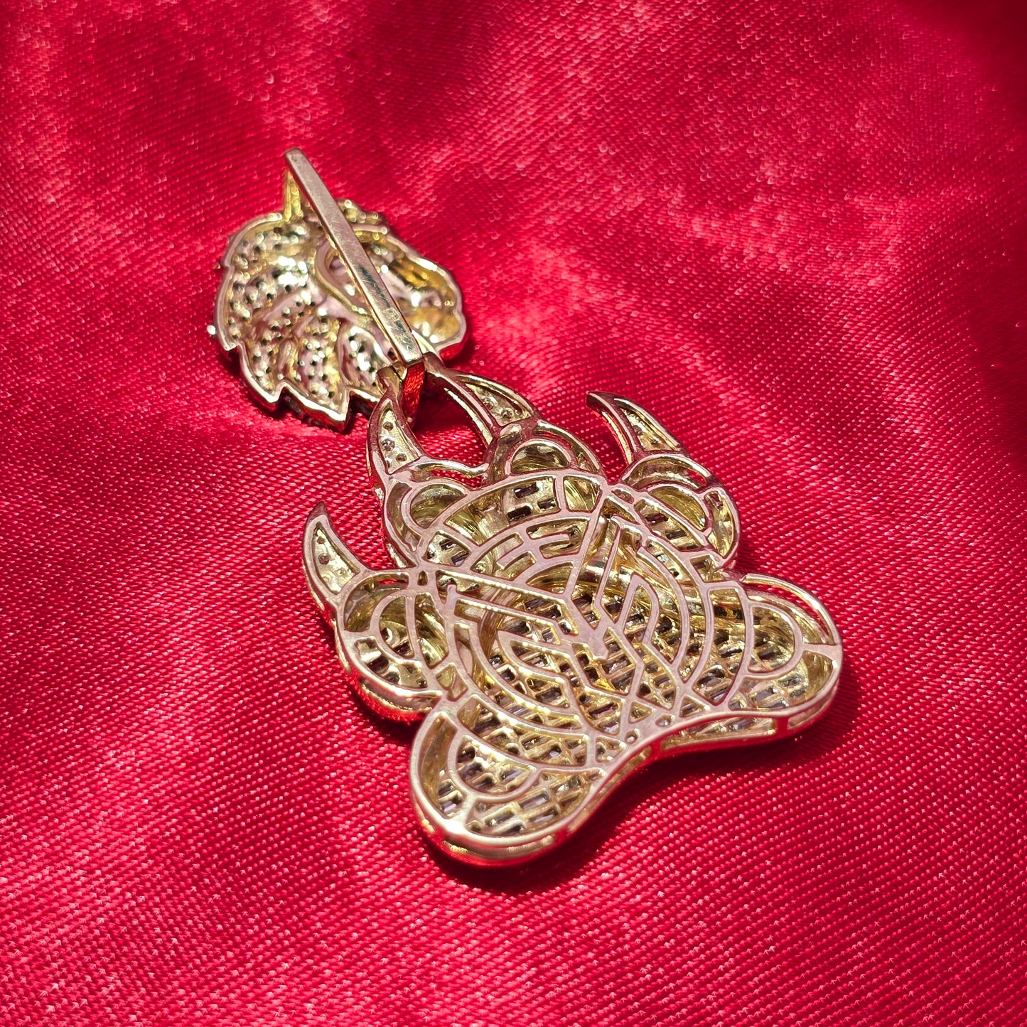 10k Yellow Gold Diamond Paw Pendant 3.0 ctw