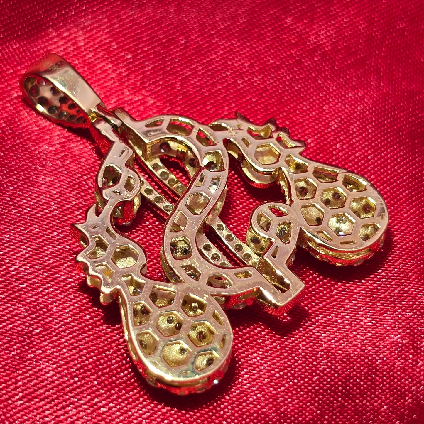 10k Yellow Gold Diamond Money Dollar Pendant 1.64 ctw