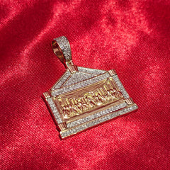 Last Supper Jesus Pendant 0.39 ctw Diamond 10K Yellow Gold