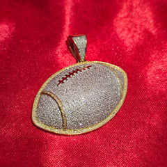 Football Sports Pendant 1.50 ctw Diamond 10K Yellow Gold