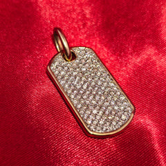 Dog Tag Pendant 2.00 ctw Diamond 10K Yellow Gold