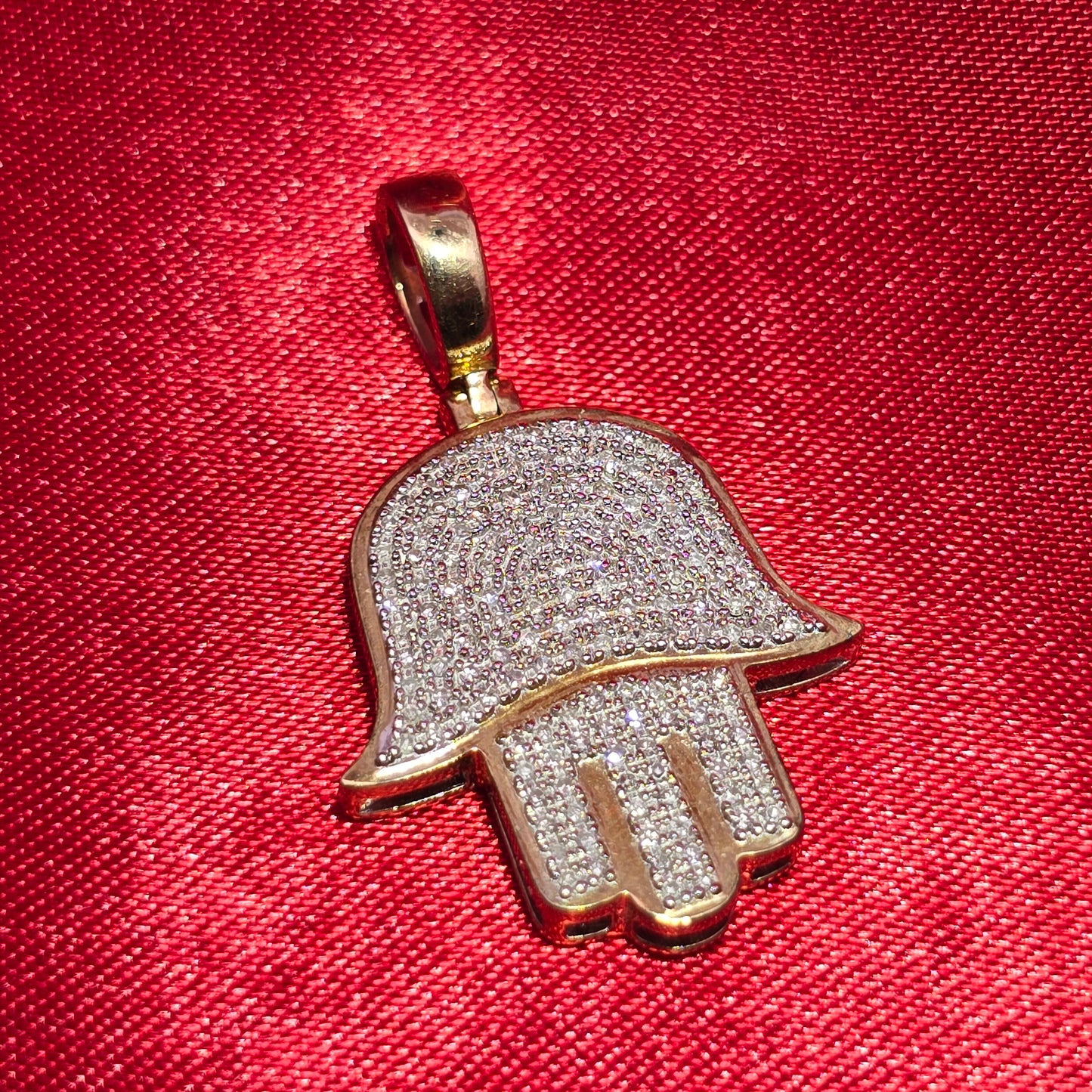 Hamsa Hand Pendant 0.33 Ct. Diamond 10K Yellow Gold