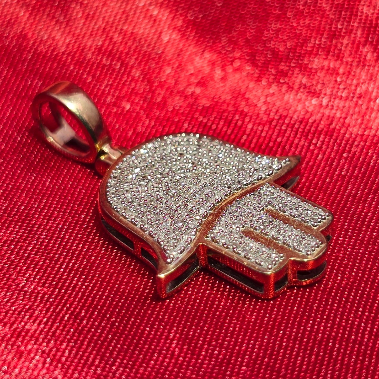 Hamsa Hand Pendant 0.33 Ct. Diamond 10K Yellow Gold