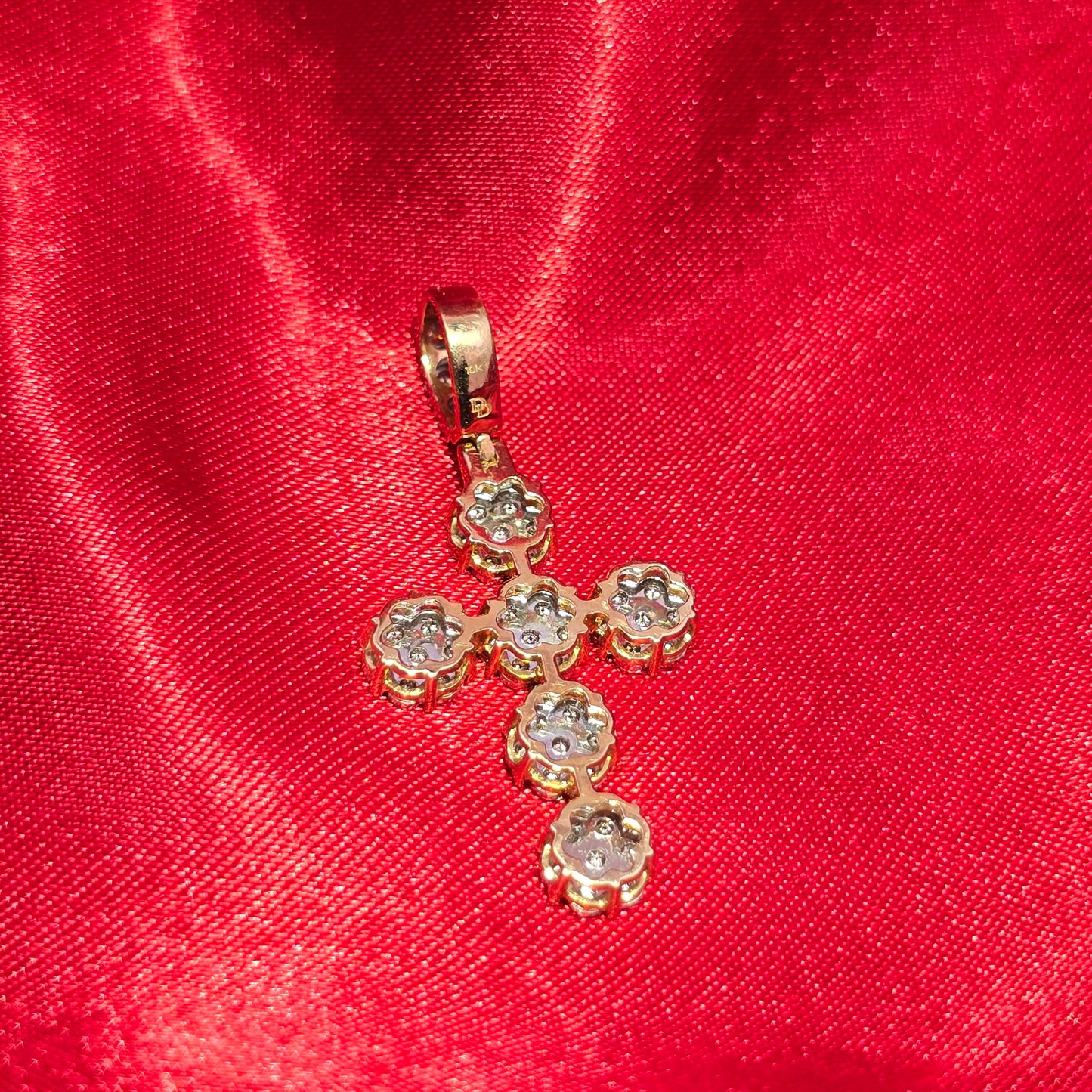 Illusion Set Cross Pendant 0.35 Ct. Diamond 10K Yellow Gold