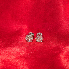 Flower Earrings 0.83 ctw Diamond 10K White Gold