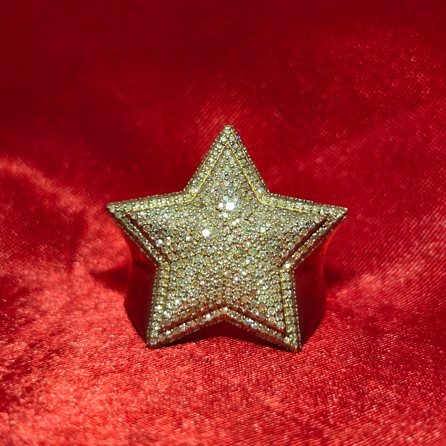 Star Ring 1.14 ctw Diamond 10K Yellow and White Gold