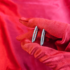 Diamond Endless Hoop Earrings 1.00 ctw 10K White Gold