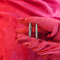 Diamond Hoop Earrings 1.02 ctw 10K Yellow Gold