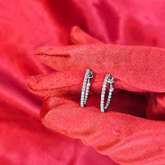 Diamond Hoop Earrings 0.50 ctw 10K White Gold