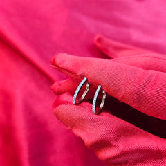 Diamond Hoop Earrings 0.10 ctw 10K Rose Gold