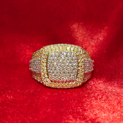 Diamond Iced Out Ring 1.60 ctw 10K Yellow Gold