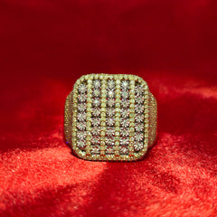 Diamond Puffed Square Ring 2.15 ctw 10K Yellow Gold