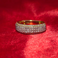 Diamond Round Cut Wedding Band Ring 0.93 ctw 10K Yellow Gold