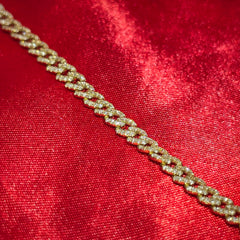 Cuban Bracelet 0.95 ctw Diamond 10K Yellow Gold