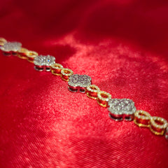 Infinity Clover Bracelet 1.29 ctw Diamond 10K Yellow Gold