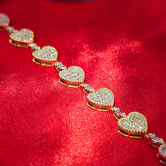 Heart Bracelet 2.35 ctw Diamond 10K Yellow Gold