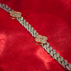 Clover Cuban Link Bracelet 5.00 ctw Diamond 10K White Gold