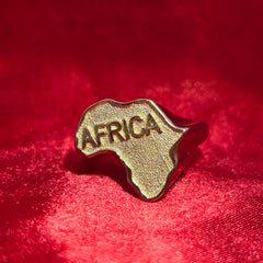 10K Luxury Gold Africa Map Ring
