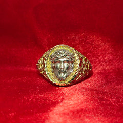10K Luxury Gold Jesus Head Ring