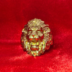 10K Mens Lion Head Gold Ring