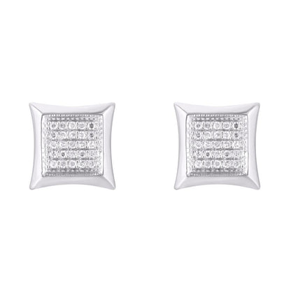 10 Karat White Gold 0.33 Carat Diamonds Square Earrings-0124205-WG