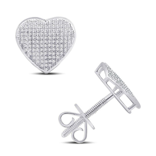 10 Karat White Gold 0.33 Carat Diamonds Heart Earrings-0124305-WG