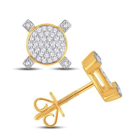 10 Karat Yellow Gold 0.18 Carat Diamonds Round Earrings-0125714-YG