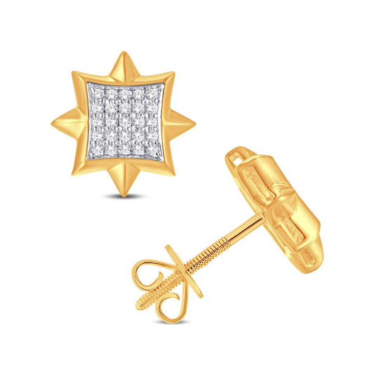 10 Karat Yellow Gold 0.14 Carat Diamonds Star Earrings-0125746-YG