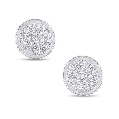 10 Karat White Gold 0.10 Carat Diamonds Round Earrings-0126032-WG