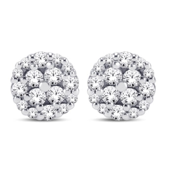 10 Karat All Yellow Gold 0.25 Carat Diamonds Round Stud Earrings-0126211-ALY