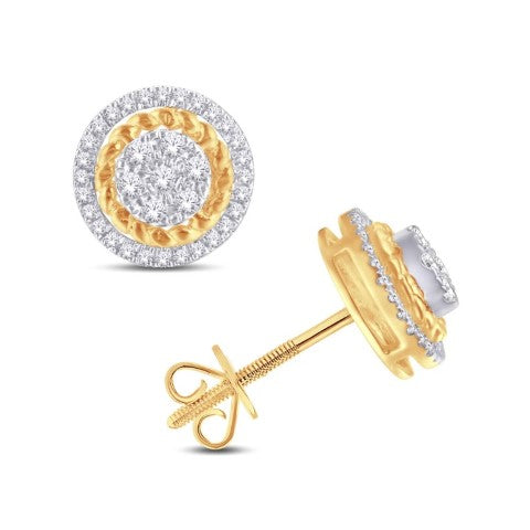 10 Karat Yellow Gold 0.30 Carat Diamonds Round Earrings-0126836-YG