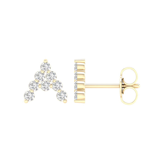 10 Karat Yellow Gold 0.25 Carat Diamonds Initial (A) Earrings-0127809-YG