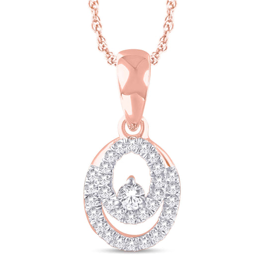 10 Karat Rose Gold 0.13 Carat Diamonds Oval Pendant-0825408-RG