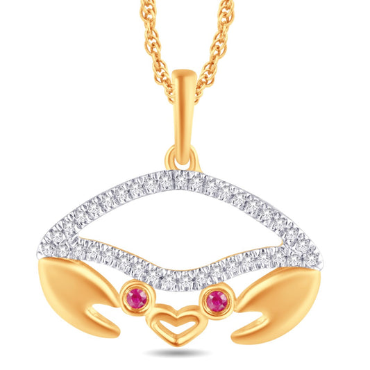 10 Karat Yellow Gold 0.08 Carat Diamonds Crab Pendant-0825919-YG