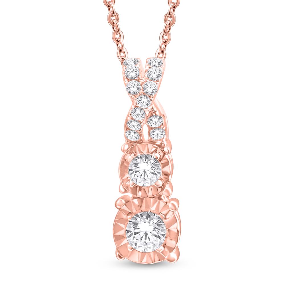 10 Karat All Rose Gold 0.18 Carat Diamonds Fashion Pendant-0826845-ALR