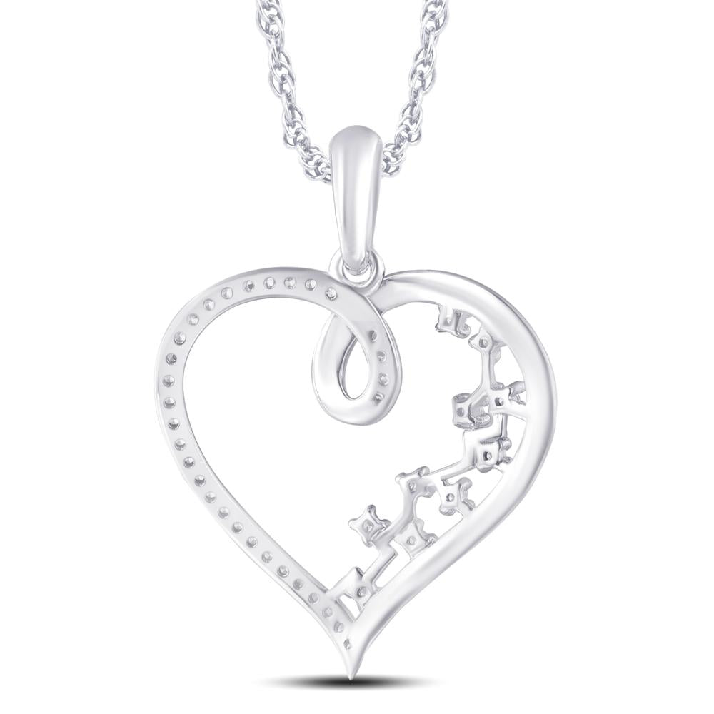 10 Karat White Gold 0.14 Carat Diamonds Heart Pendant-0826863-WG