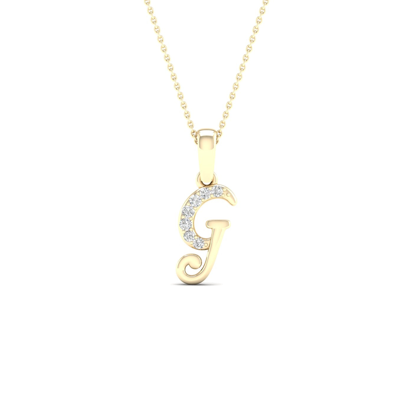 10 Karat Yellow Gold 0.04 Carat Diamonds Initial (G) Pendant-0827368-YG